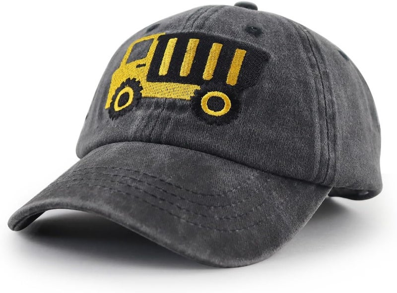 Vxchkerm Construction Site Vehicles Hats, Adjustable Vintage Embroidered Baseball Cap - Image 2